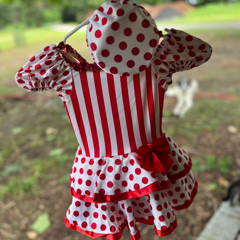 Weimann Red and White Striped Polka Dot Costume